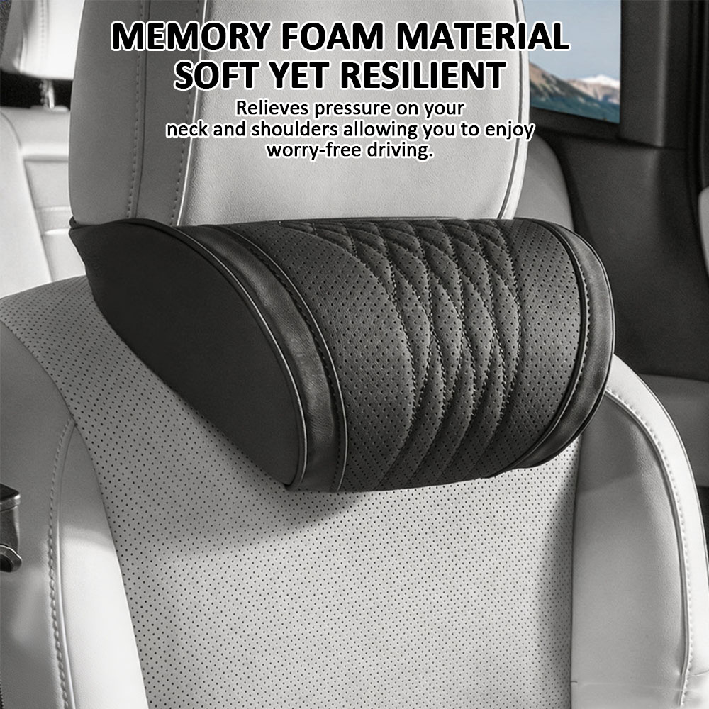 Memory Foam Car Neck Pillow Lumbar Support - Luxurious Memory Foam Car Headrest Cushion