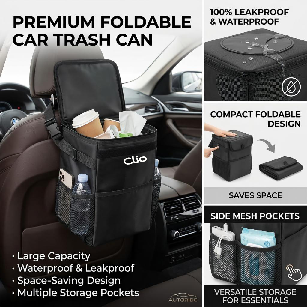 Waterproof Car Trash Can With Lid - Waterproof car trash can storage bag