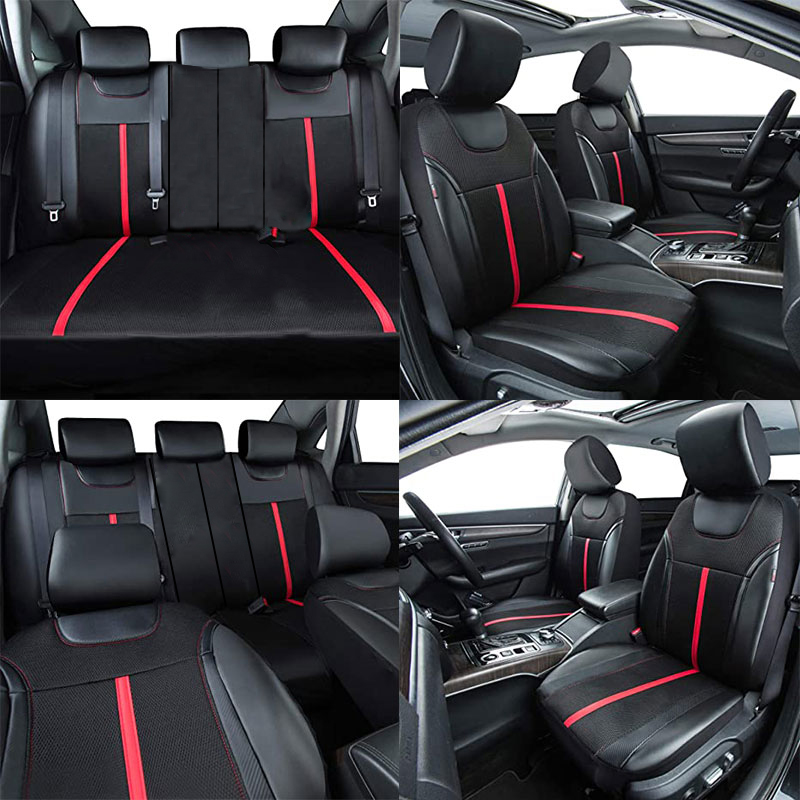 AUTOKING PU Leather And Mesh C - Leather Car Seat Covers Full Set Universal ulasan dan harga