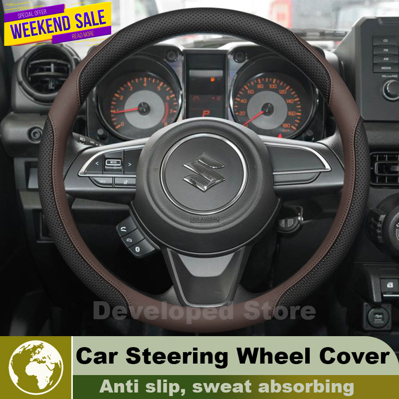 Leather Car Steering Wheel Cov - Car Steering Wheel Cover Anti Slip Breathable ulasan dan harga