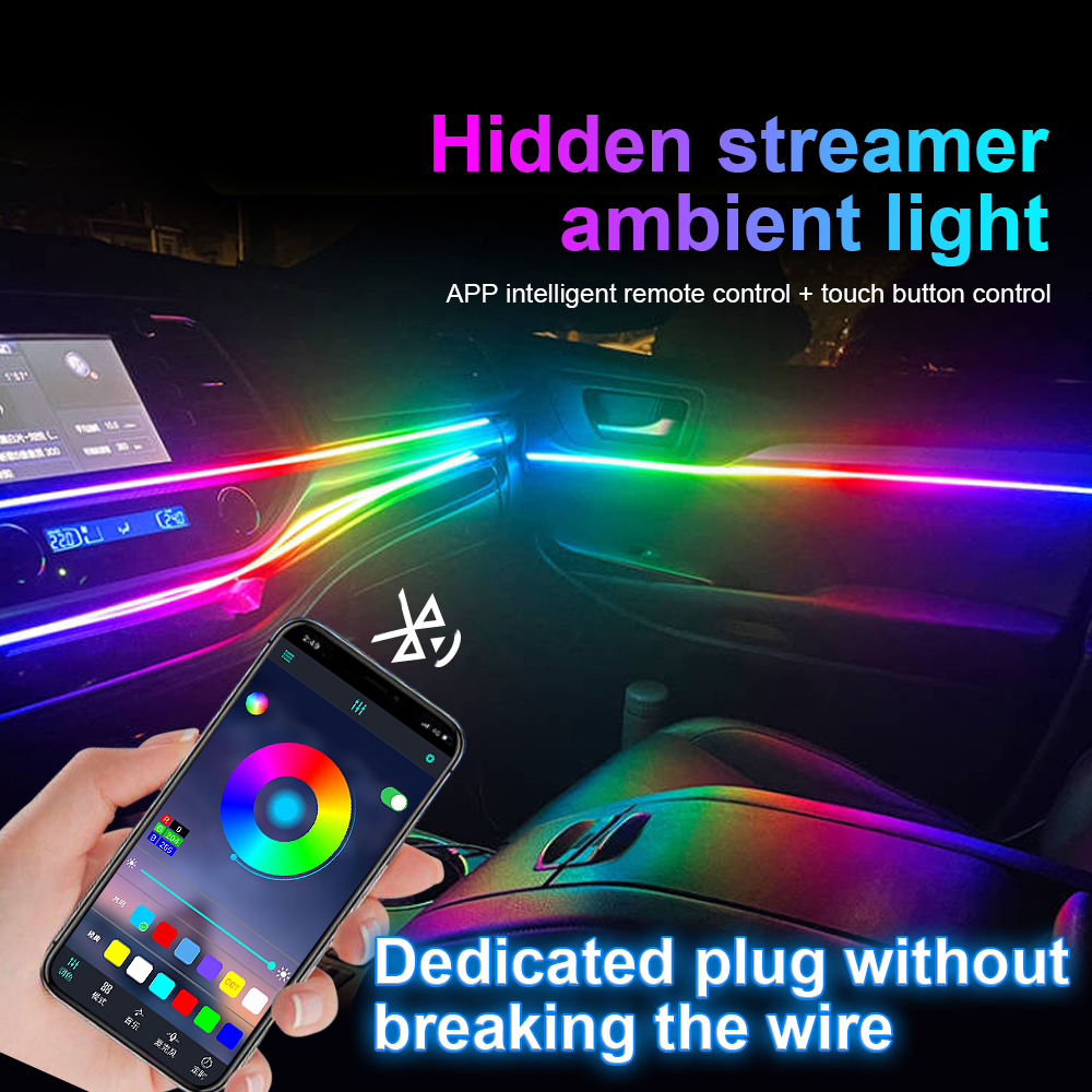 18 in 1 64 Color RGB Symphony  - Led Ambient Interior Car Lights App Control ulasan dan harga