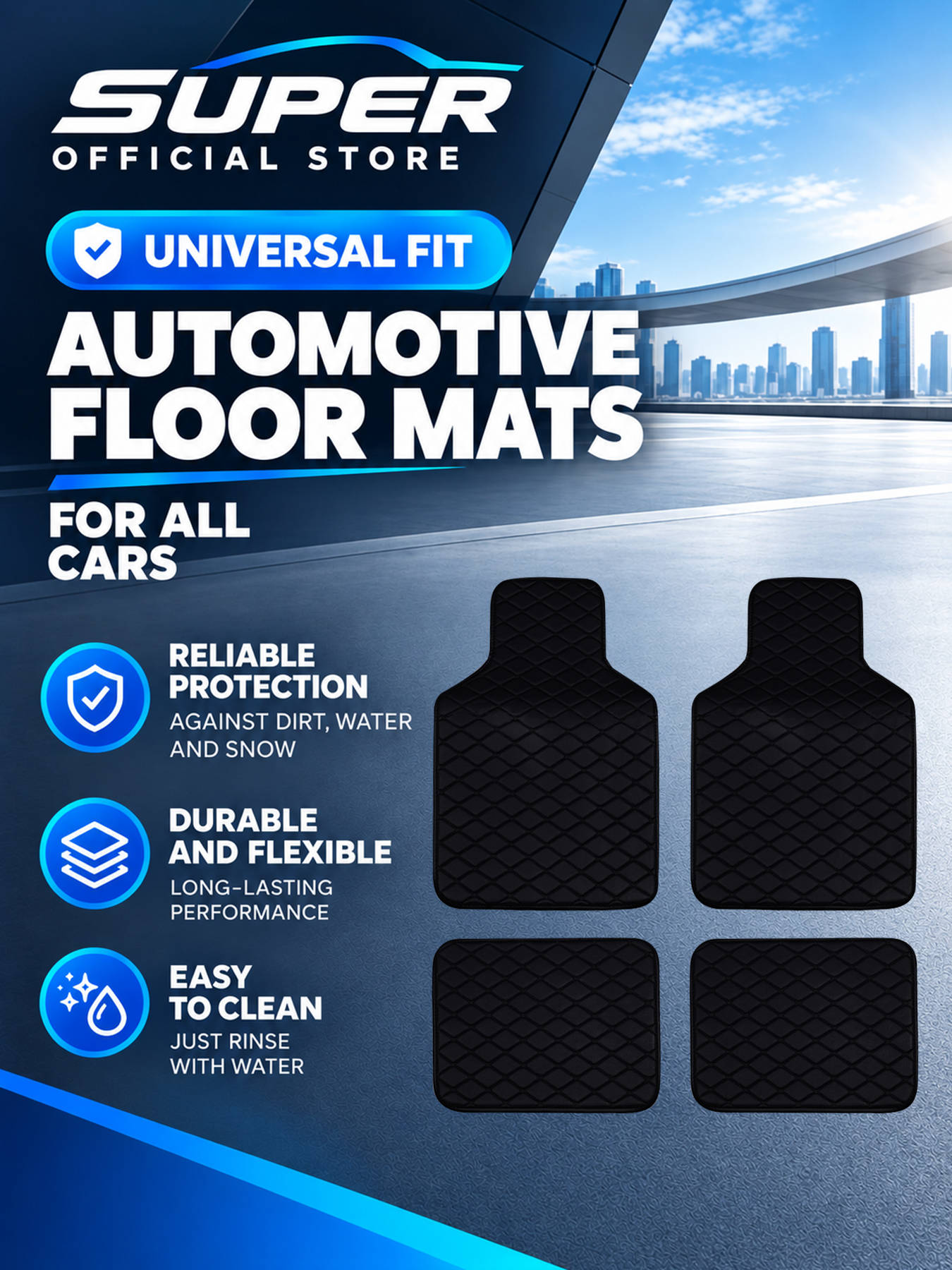 Car Floor Mats Full Set Univer - Car Floor Mats Universal Waterproof Leather ulasan dan harga