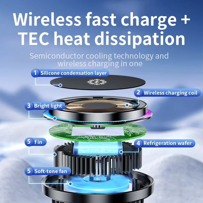 ice Cooling Magnetic Wireless  - Wireless Car Charger Mount Fast Charging ulasan dan harga