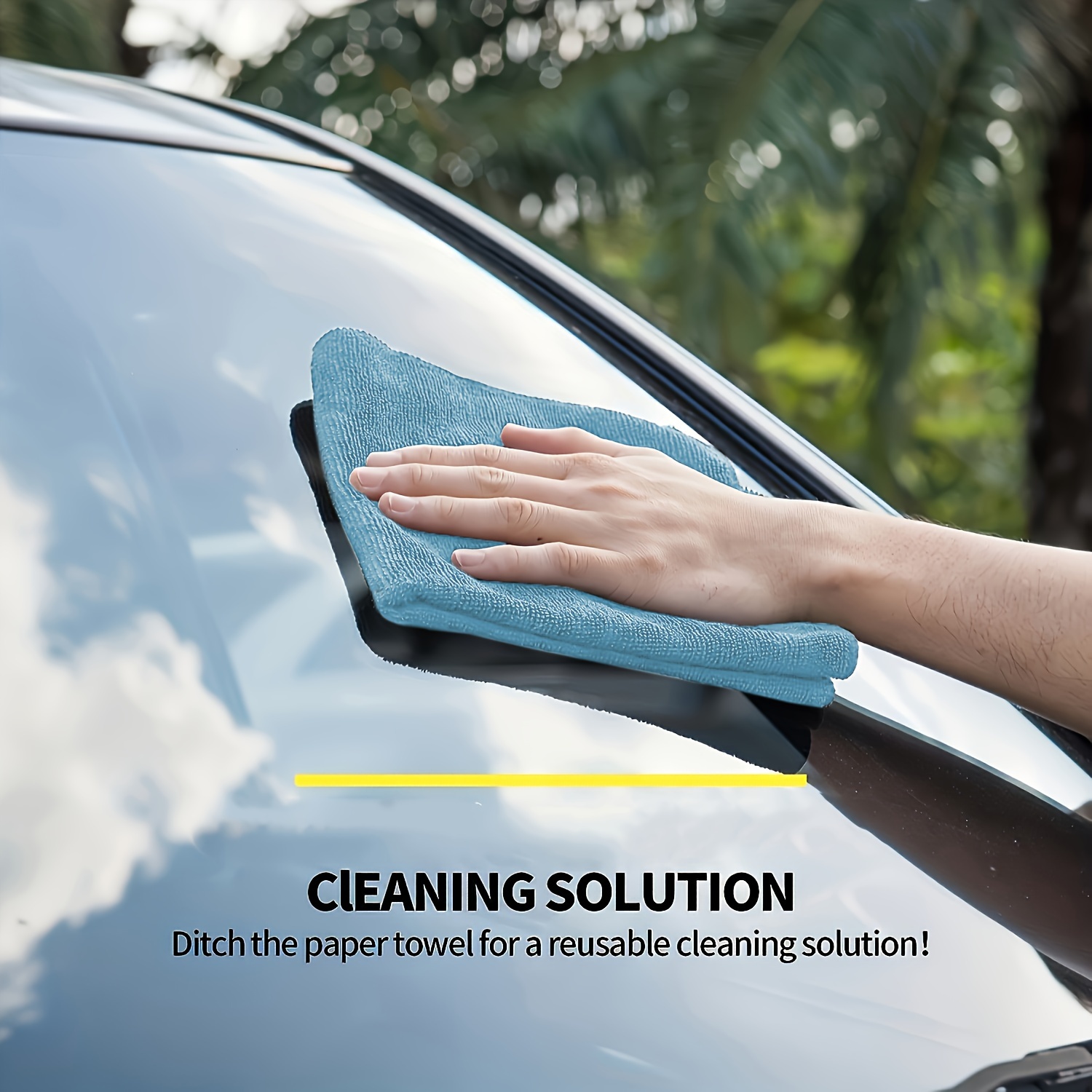 1-50pcs Light Blue Microfiber  - Microfiber Car Drying Towel Super Absorbent ulasan dan harga