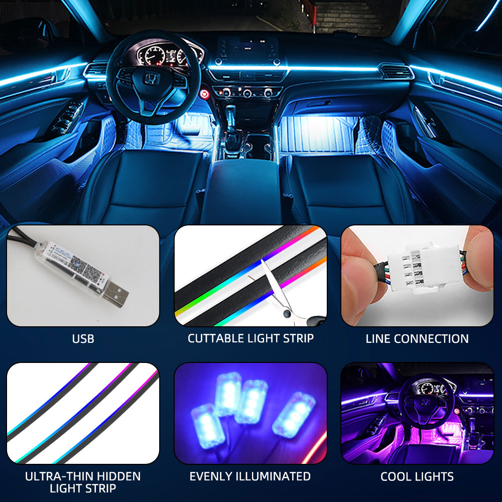 Universal Symphony Car Ambient - Led Ambient Interior Car Lights App Control ulasan dan harga
