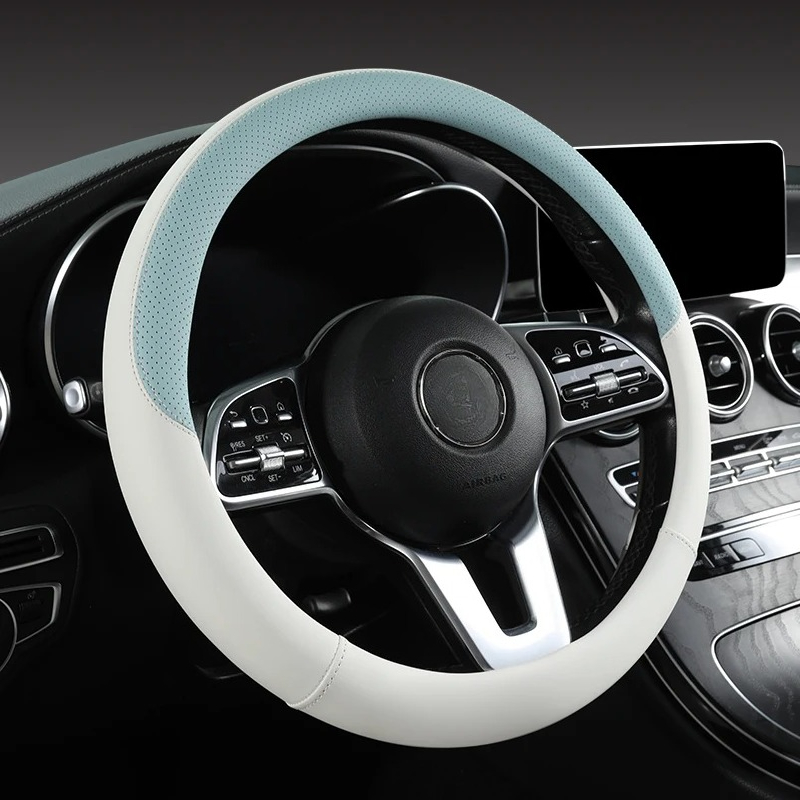 Perforated Nappa Leather Car S - Car Steering Wheel Cover Anti Slip Breathable ulasan dan harga