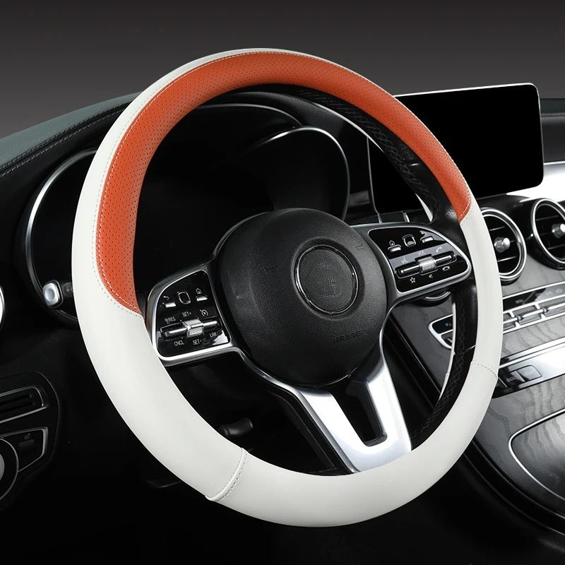 Perforated Nappa Leather Car S - Car Steering Wheel Cover Anti Slip Breathable ulasan dan harga