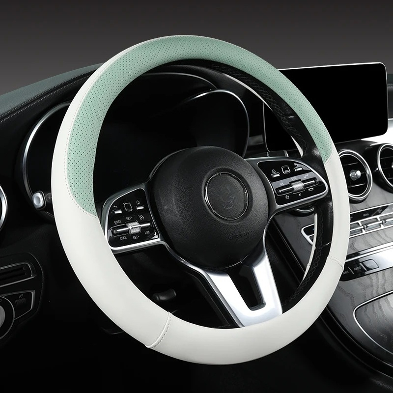 Perforated Nappa Leather Car S - Car Steering Wheel Cover Anti Slip Breathable ulasan dan harga
