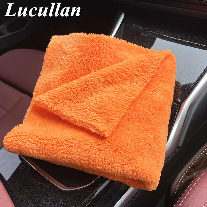 Lucullan 40x40cm Orange Super  - Microfiber Car Drying Towel Super Absorbent ulasan dan harga