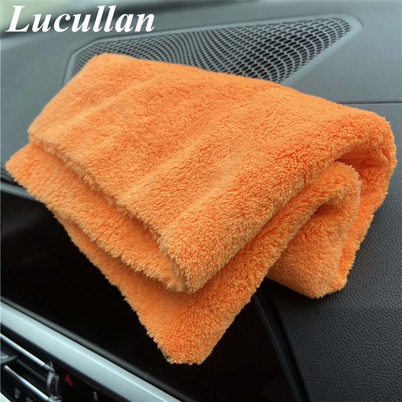 Lucullan 40x40cm Orange Super  - Microfiber Car Drying Towel Super Absorbent ulasan dan harga